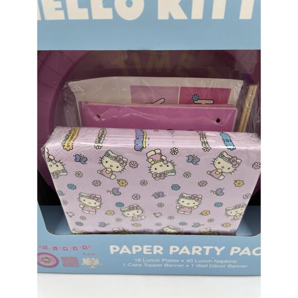 Hello Kitty Paper Tableware Party Set 16 Lunch & 16 Dessert Plates, 40 Napkins - Picture 4 of 11